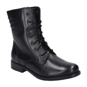 NEW Josef Seibel Simona 01 Women’s Black Leather Lace Up Boots Sz US 6-6.5 EU 37